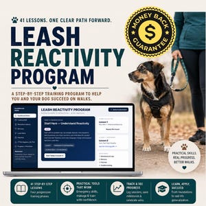 Leash Reactivity Training Program | Step by Sep Lessons |  Interactive Planner (Digital Download)
