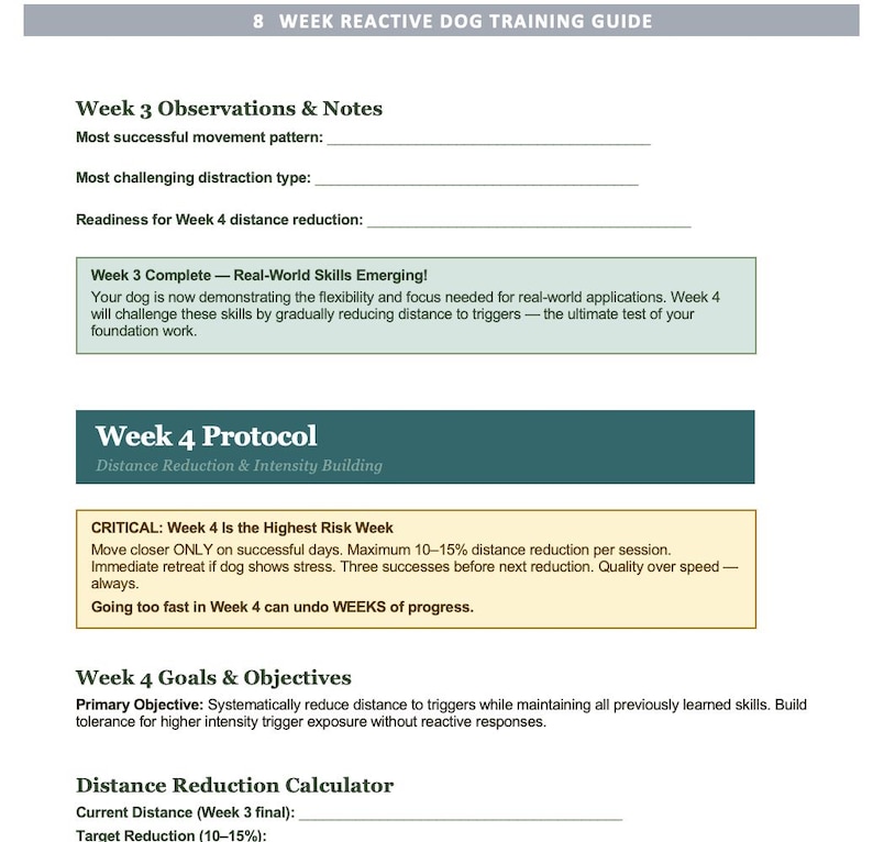 Gerkin Protocol Worksheet.pdf 8 Week Reactive Dog Training Guide, Protocol Worksheets (digital ...