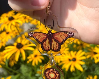 Llavero de mariposa monarca