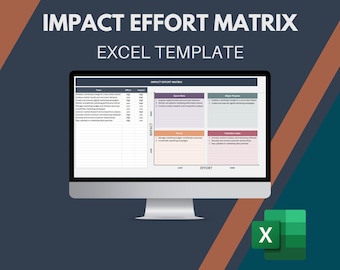 Impact Effort Matrix: Priority Excel Template (Instant Download)