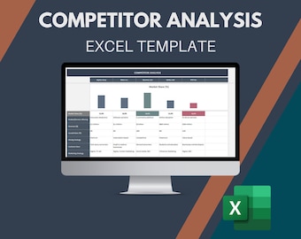 Competitor Analysis Excel Template | Competitive Analysis & Benchmarking Spreadsheet | Market Research | Strategy Tool