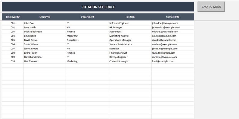 Proposed Rotation Planner Rotation Schedule Template: Employee Shift Planner (google Sheets) - Etsy