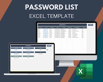 Plantilla de Excel de lista de contraseñas: Gestor de contraseñas digital