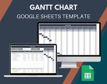 Plantilla de diagrama de Gantt para Google Sheets / Hoja de cálculo para seguimiento de proyectos / Planificador de gestión de tareas / Panel de control de proyectos
