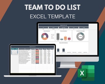 Team To Do Liste | Excel Vorlage | Aufgaben-Tracker | ToDo-Listen-Arbeitsblatt | Excel Aufgabenliste | Projekt Aufgabenliste