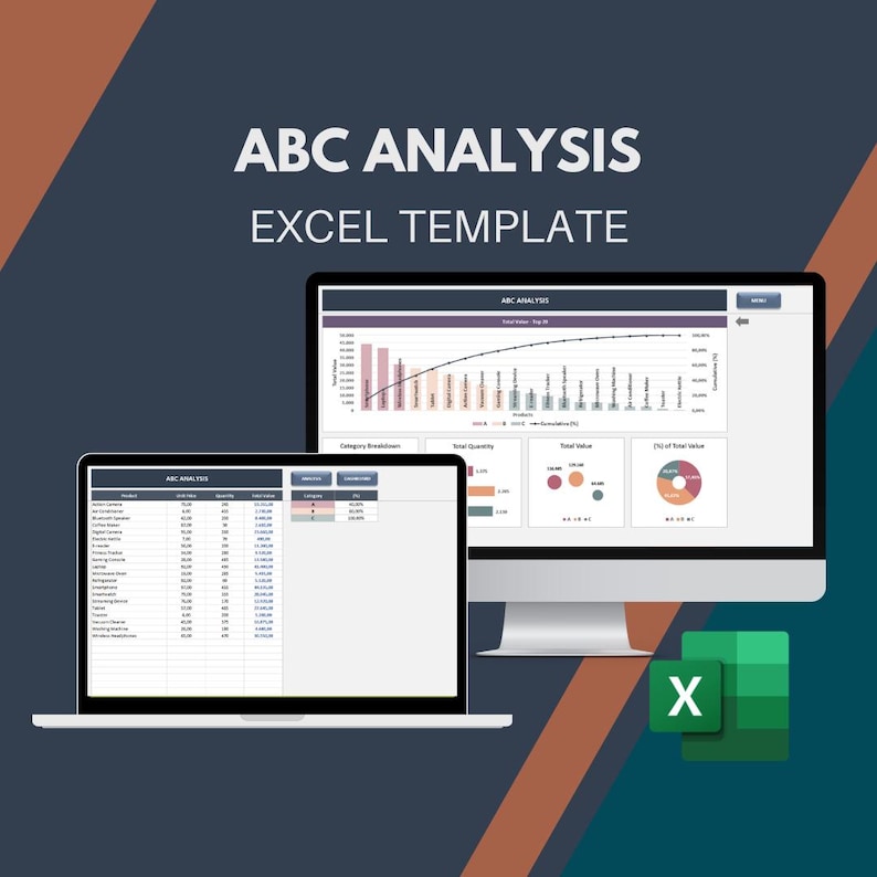 ABC Analysis Excel Template | Inventory Classification Spreadsheet ...