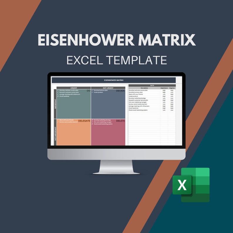 Eisenhower Matrix | Excel Template | Eisenhower Decision Matrix ...