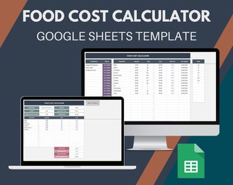 Food Cost Calculator Google Sheets Template | Recipe Costing & Menu Pricing Tracker | Restaurant Tool