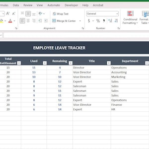 Employee Leave Tracker Excel Template | PTO Tracker Spreadsheet ...