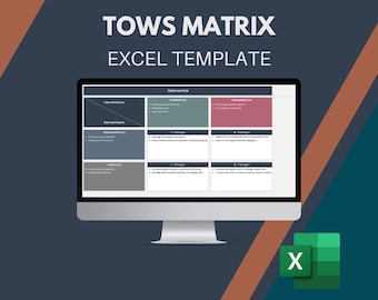 TOWS Matrix Excel Template: SWOT Analysis, Strategic Planning (Instant Download)