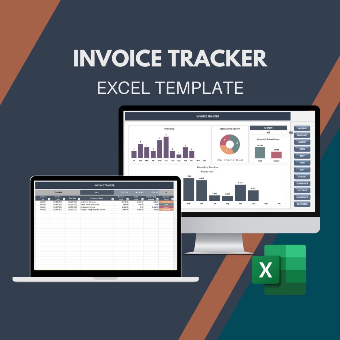 Invoice Tracker Excel Template Invoice Spreadsheet Invoice