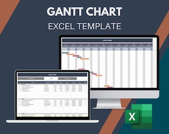 Plantilla de diagrama de Gantt para Excel / Seguimiento de cronogramas de proyectos / Hoja de cálculo para gestión de tareas y proyectos
