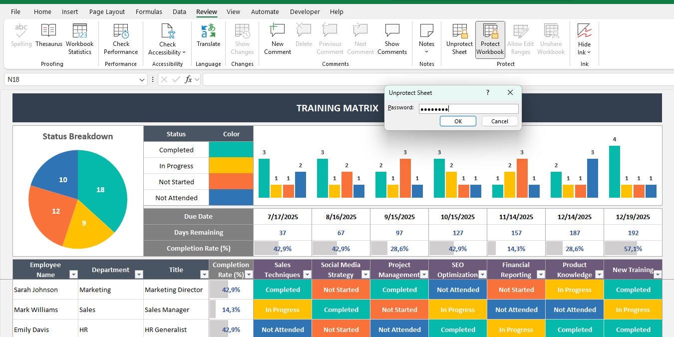 Training Matrix Excel Template | Employee Training Tracker | Skills ...