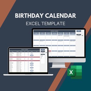 Geburtstag Kalender Excel Vorlage: Geburtstag Tracker ausdrucken (Instant Download)