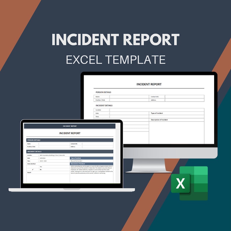 Incident Report Excel Template: Workplace Safety Form (printable) - Etsy