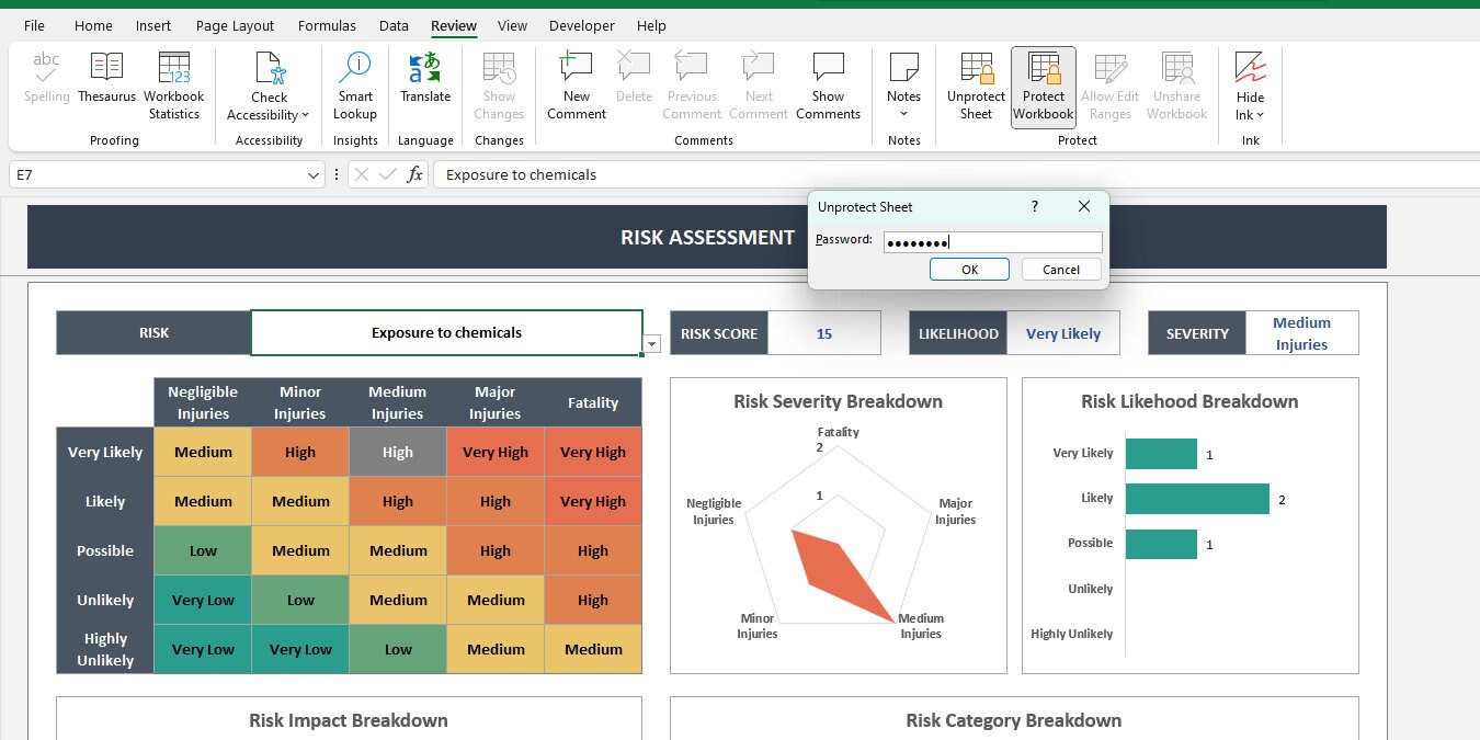 Risk Assessment Excel Template | Risk Register | Project Management ...