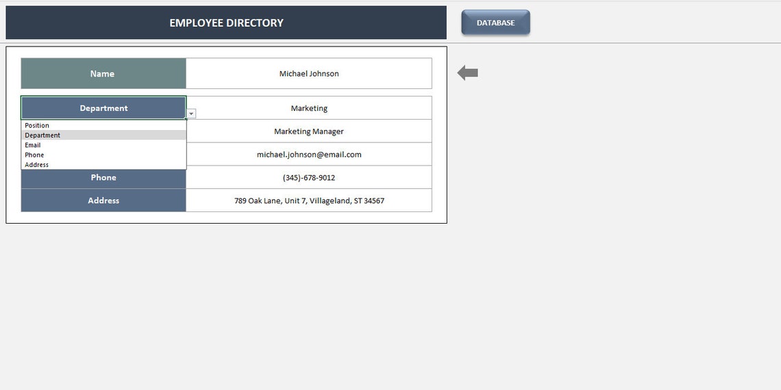 Employee Directory Excel Template Employee Contact List Spreadsheet