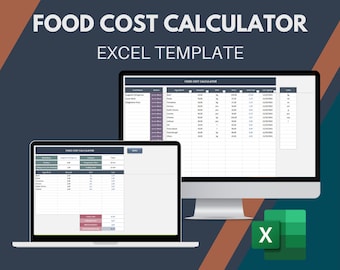 Food Cost Calculator Excel Template | Recipe Costing & Menu Pricing Spreadsheet | Food Expense Tracker