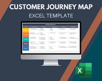 Modelo de Mapa da Jornada do Cliente em Excel: Mapeamento da Experiência do Cliente, Ferramenta de Estratégia de Negócios