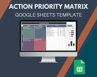 Action Priority Matrix Google Sheets Template | Task Prioritization Planner | Productivity & Decision Making Tool