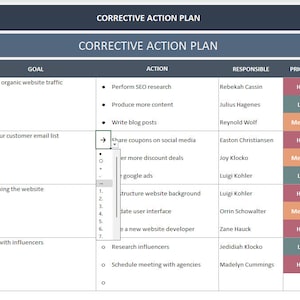 Corrective Action Plan | Excel Template | CAP Tool | Corrective Action ...