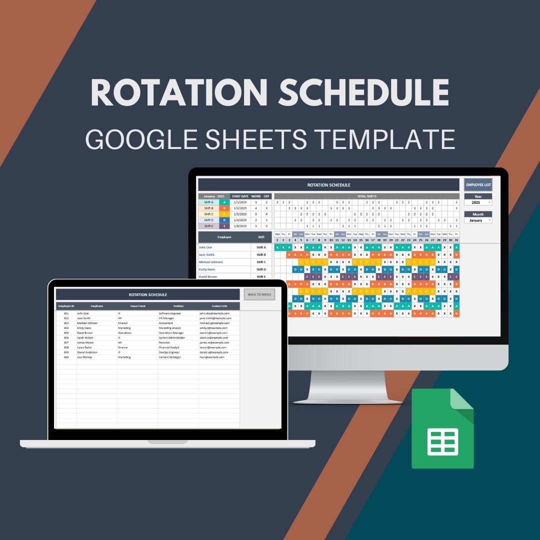 Rotation Schedule Template: Employee Shift Planner (google Sheets) - Etsy