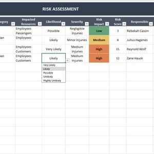 Risk Assessment Excel Template | Risk Register | Project Management Spreadsheet image 7