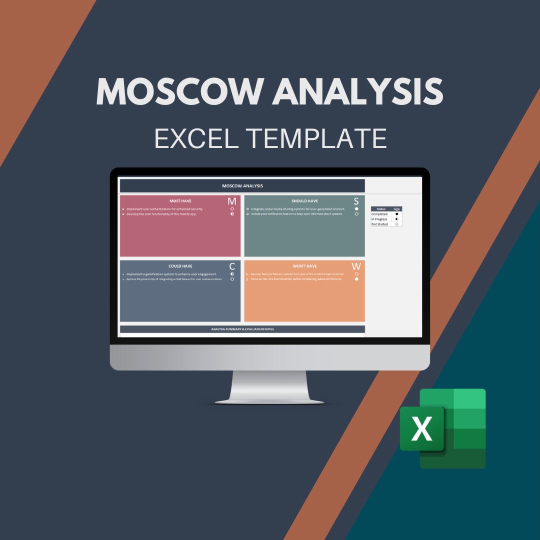 MOSCOW Analysis Excel Template MOSCOW Method MOSCOW Matrix Moscow Technique Moscow Model Moscow