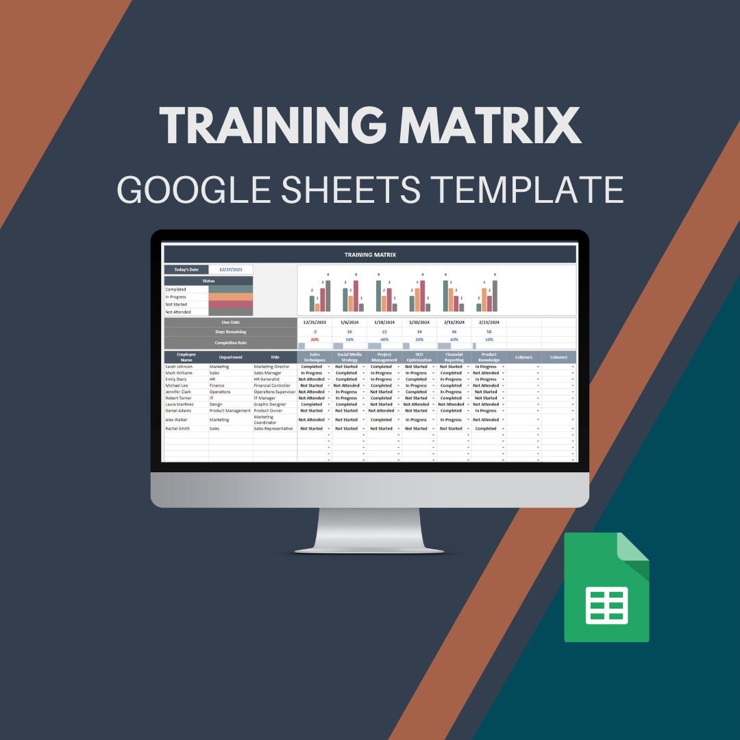 Training matrix google sheets template training matrix template