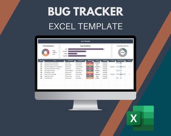 Bug Tracker Excel Template | Issue & Defect Tracker | QA Testing | Project Tracking Spreadsheet