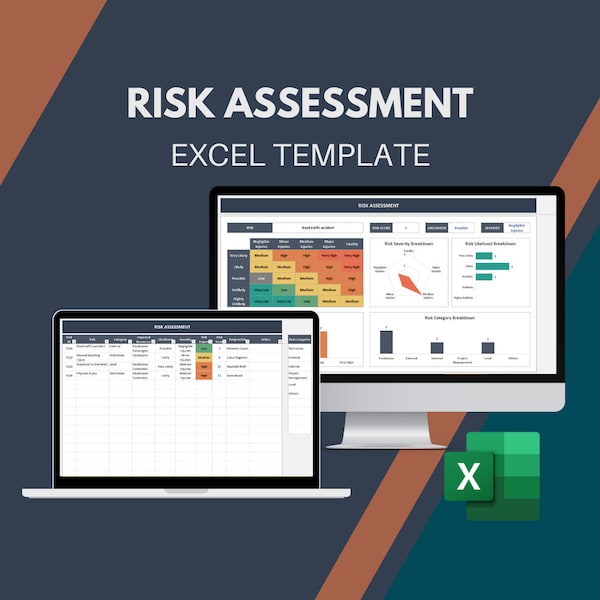 Risk Assessment | Excel Template | Risk Register | Risk Analysis | Risk Matrix | Risk Map | Risk Management