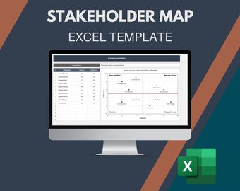 Stakeholder Map | Excel Template | Stakeholder Mapping | Stakeholder Chart | Stakeholder Matrix | Stakeholder Management