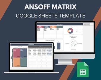 Ansoff Matrix Google Sheets Template | Product Market Growth Strategy | Strategic Planning | Business Strategy Tool