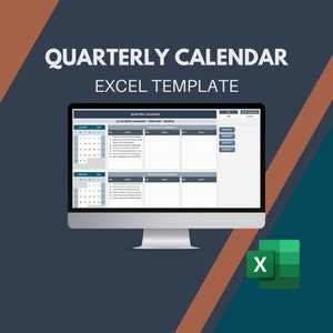 Quarterly Calendar | Excel Template | Quarterly Planner | Quarterly Goal Planner | Calendar Template | 2024 Digital Planner | 2024 Calendar