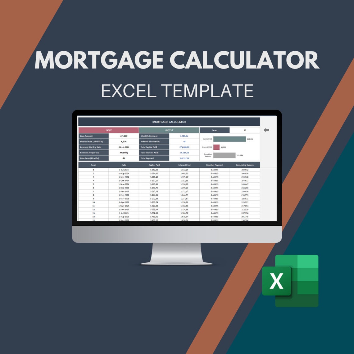 Mortgage Calculator Excel Template Mortgage Payoff Calculator Mortgage ...