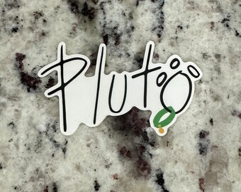 Pluto Autograph Transparent Sticker Signature Disney Dog Laptop, Water Bottle, Planner