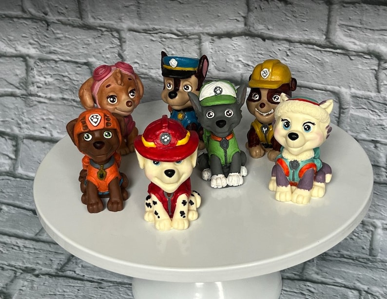 Handmade Chocolate Figure Dogs Friends Cake Topper Hand Painted Etsy UK