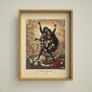 Kali | Hindu Goddess | Devotional Art Print | Traditional Indian Deity Altar Art | Wall Decor | Multiple Sizes