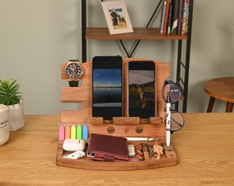 Walnut Wood Phone Docking Station