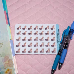ウサギのショッピングカートアイコンプランナーステッカー