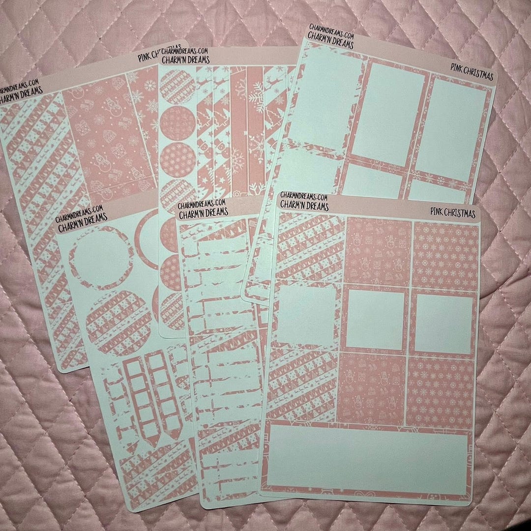 Pink Christmas Planner Sticker Kit - Etsy