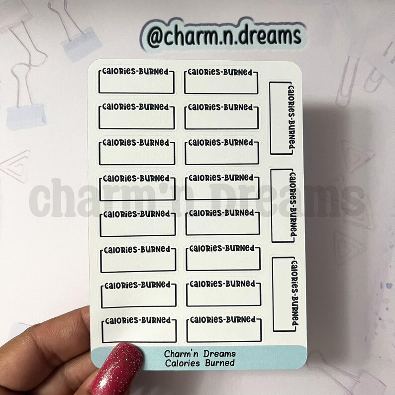 Caloreys Sticker Calories Burned Planner Stickers- Health/ Medical Tracking/ Exercise ...