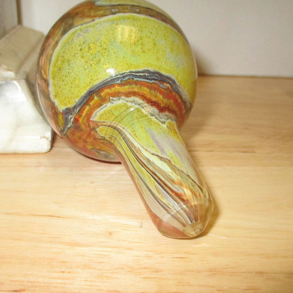 OP 3 Hand Blown Murano Glass Art Deco Decanter Bottle Stopper 3 3/8"