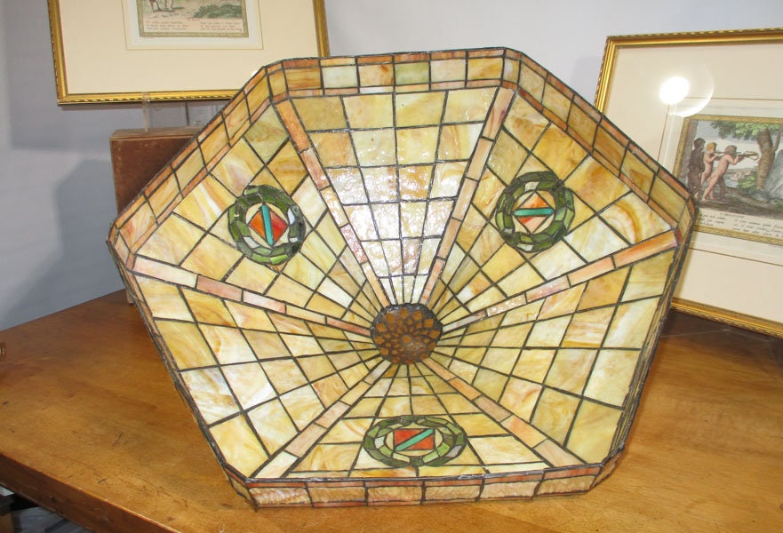 OP 2 Tiffany Style Harvard Pattern Leaded Stained Slag Glass Lamp Shade Il Fullxfull.5168418298 Gn7n