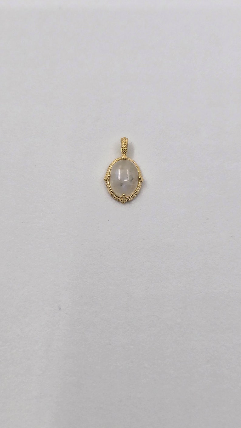 Moonstone Quartz Pendant Natural Gemstone Necklace Charm image 4