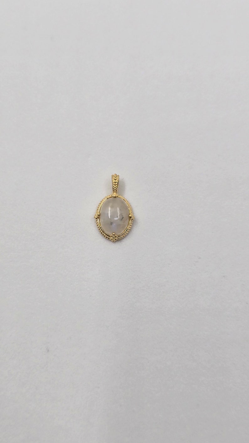 Moonstone Quartz Pendant Natural Gemstone Necklace Charm image 3