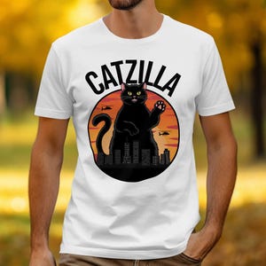 Catzilla T-Shirt, Funny Cat Graphic Tee, Cat Lover Gift, Cute Catzilla Design, Unique Animal Print Shirt, Cool Cat Themed Apparel