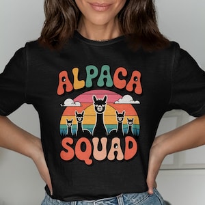 Alpaca Squad TShirt Alpaca Lover Tee Cute Alpaca Shirt Retro Alpaca Gift Alpaca Graphic Shirt Alpaca Group Shirt