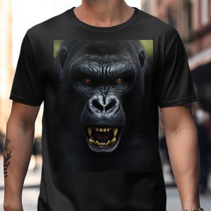 Gorilla Face T Shirt Men Women Kids Gift Perfect for Birthday Christmas Gorilla Lover Graphic Tee Cool Animal Print Unisex Top