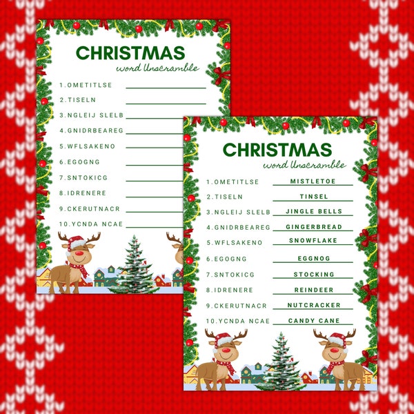 Printable Christmas Party Games|Christmas Word Unscramble| Printable Christmas Games